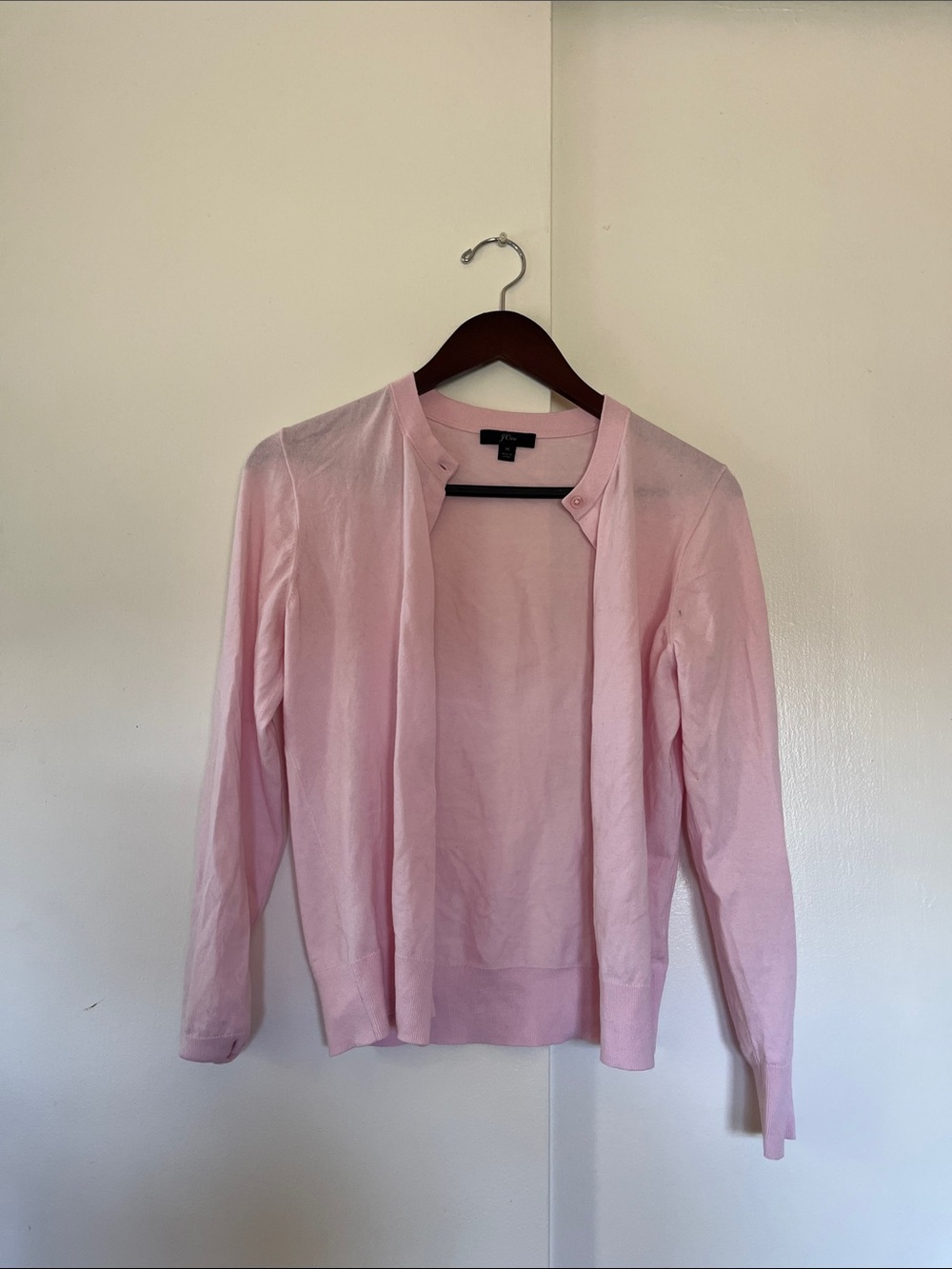J. Crew Light Pink Button-Front Cardigan - Picture 1 of 4